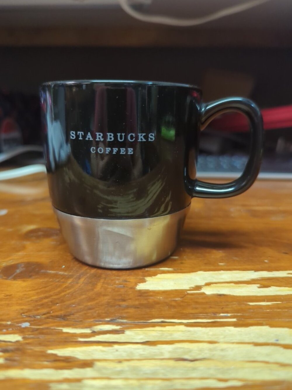 Starbucks Coffee Mug Black/Silver Rare